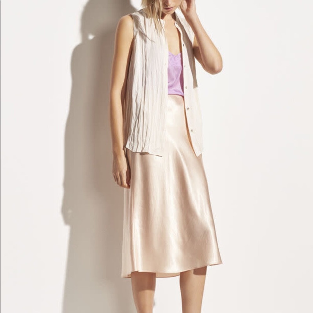 VINCE Satin Slip Skirt size L - Picture 2 of 7